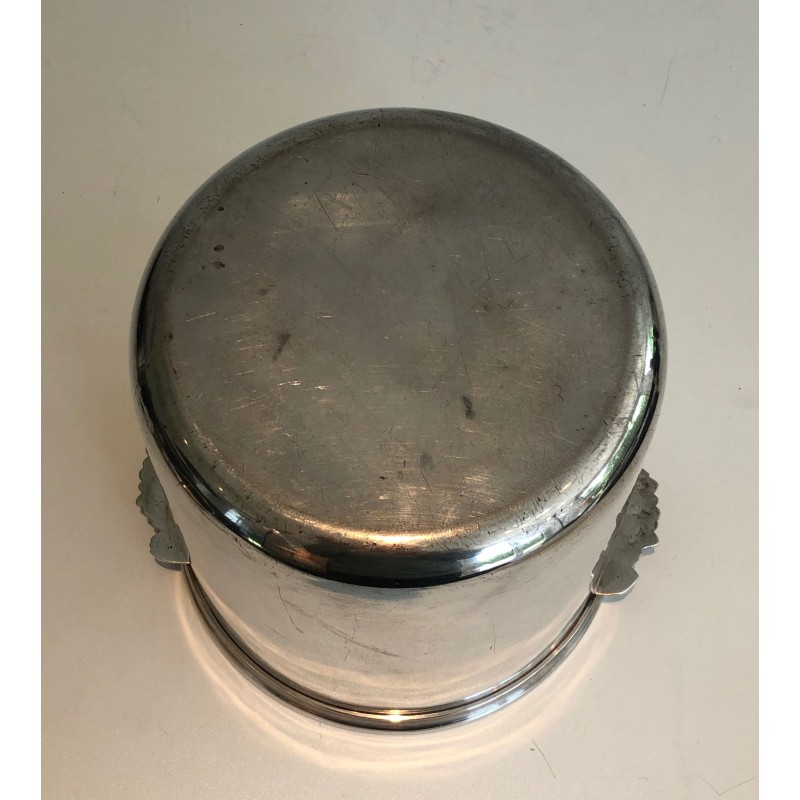 Cylindrical Silvered Metal Champagne Bucket | Maison Barrois