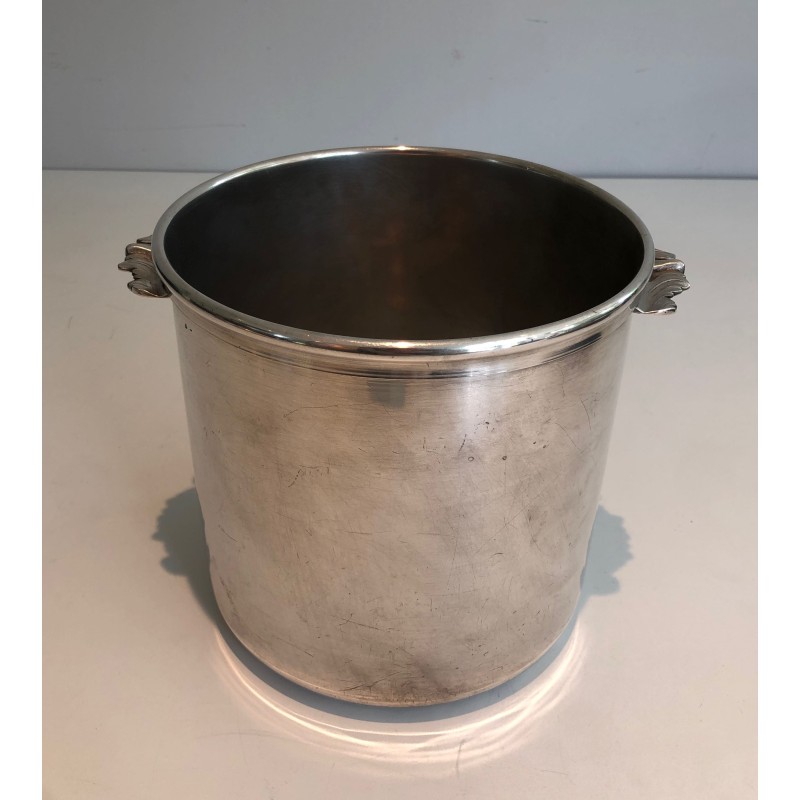 Cylindrical Silvered Metal Champagne Bucket | Maison Barrois