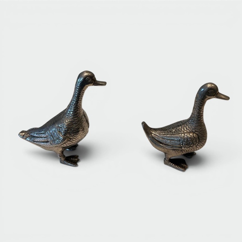 Decorative Ducks in Silvered Metal | Maison Barrois