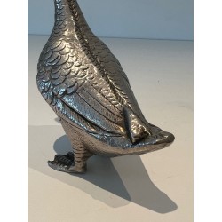 Canards Décoratifs en Métal Argenté | Maison Barrois