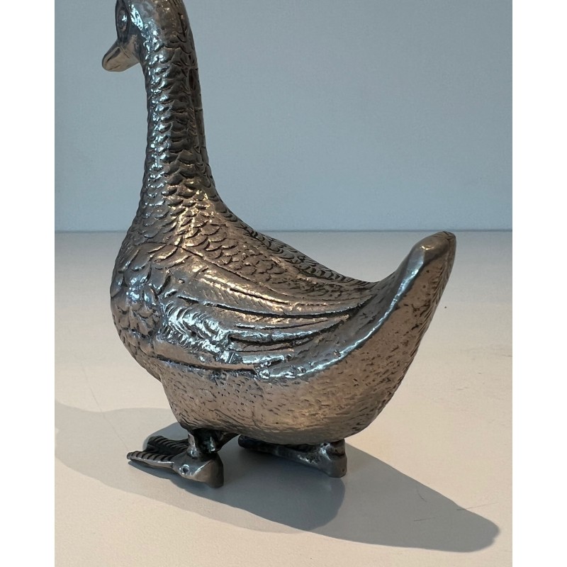 Decorative Ducks in Silvered Metal | Maison Barrois