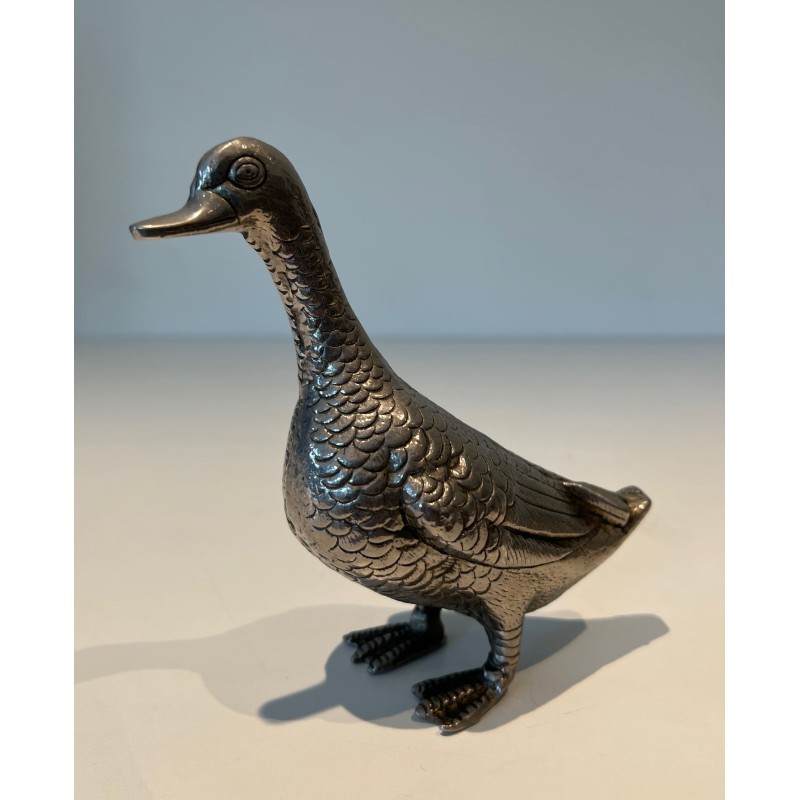 Canards Décoratifs en Métal Argenté | Maison Barrois