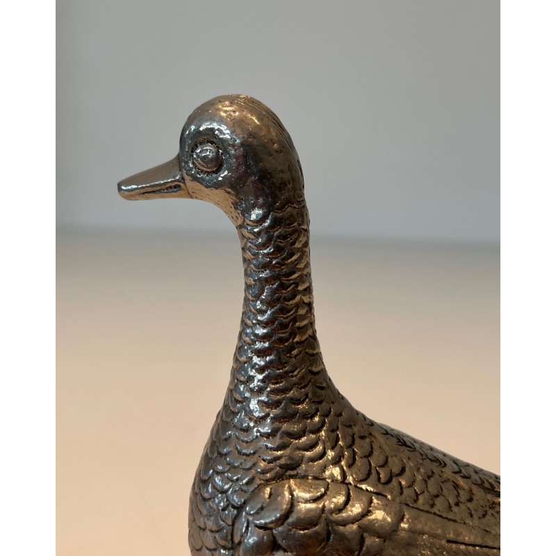 Canards Décoratifs en Métal Argenté | Maison Barrois