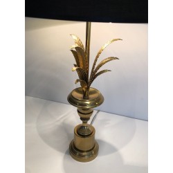 Lampe Palmier en Laiton, Style Néoclassique, dans le Goût de Maison Charles, vers 1970