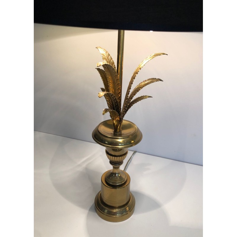 Lampe Palmier en Laiton, Style Néoclassique, dans le Goût de Maison Charles, vers 1970
