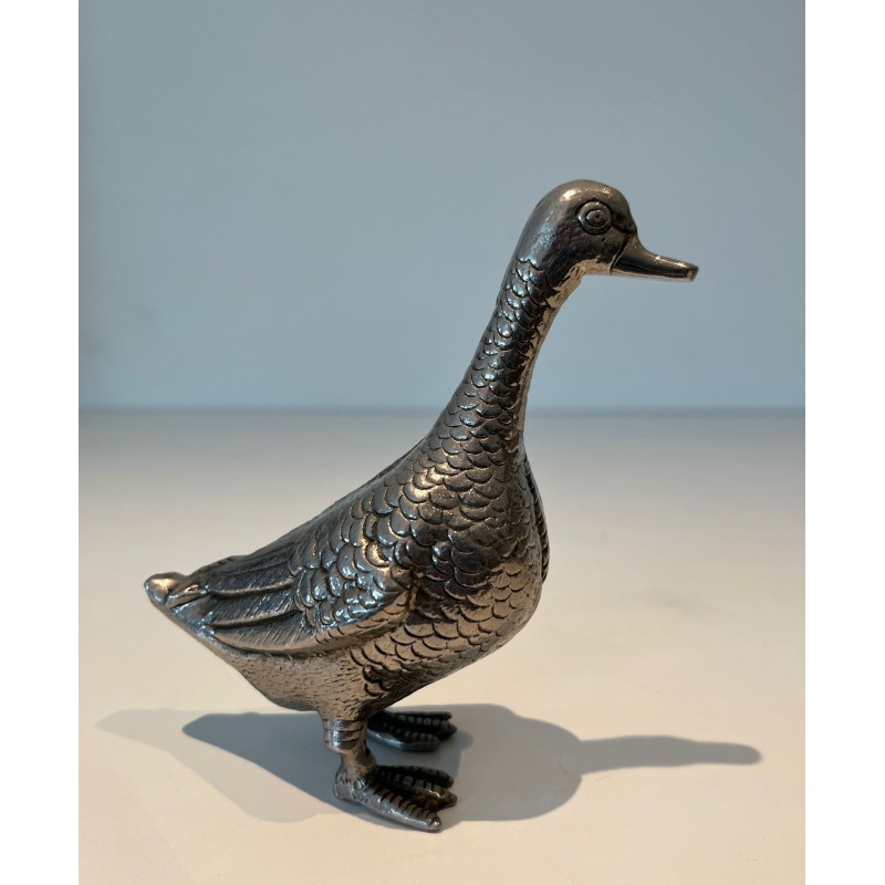 Canards Décoratifs en Métal Argenté | Maison Barrois