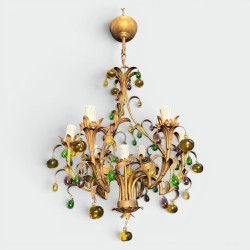 Lustre Cage en Métal Doré | Maison Barrois
