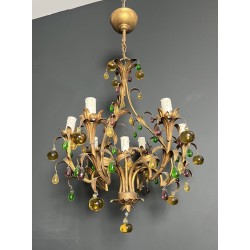 Lustre Cage en Métal Doré | Maison Barrois