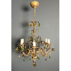 Lustre Cage en Métal Doré | Maison Barrois