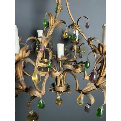 Lustre Cage en Métal Doré | Maison Barrois