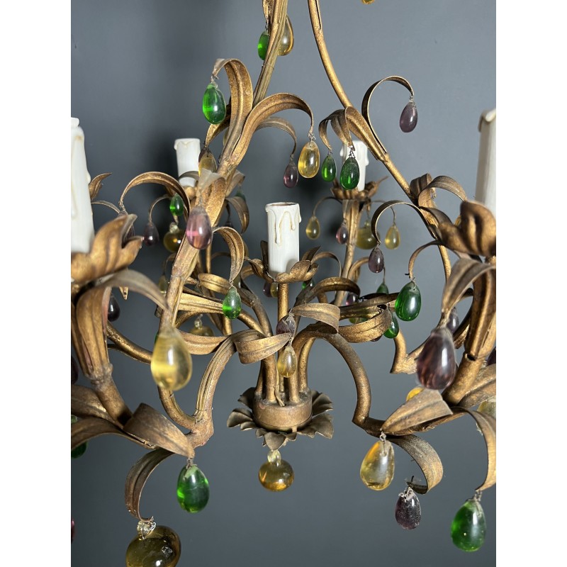 Lustre Cage en Métal Doré | Maison Barrois
