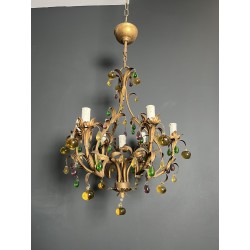 Lustre Cage en Métal Doré | Maison Barrois
