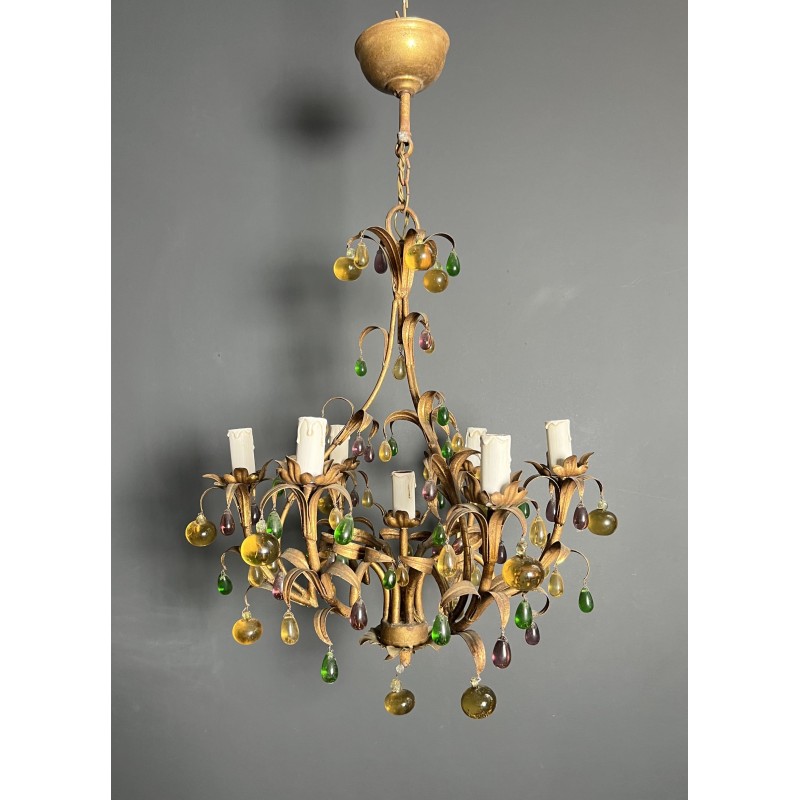 Lustre Cage en Métal Doré | Maison Barrois