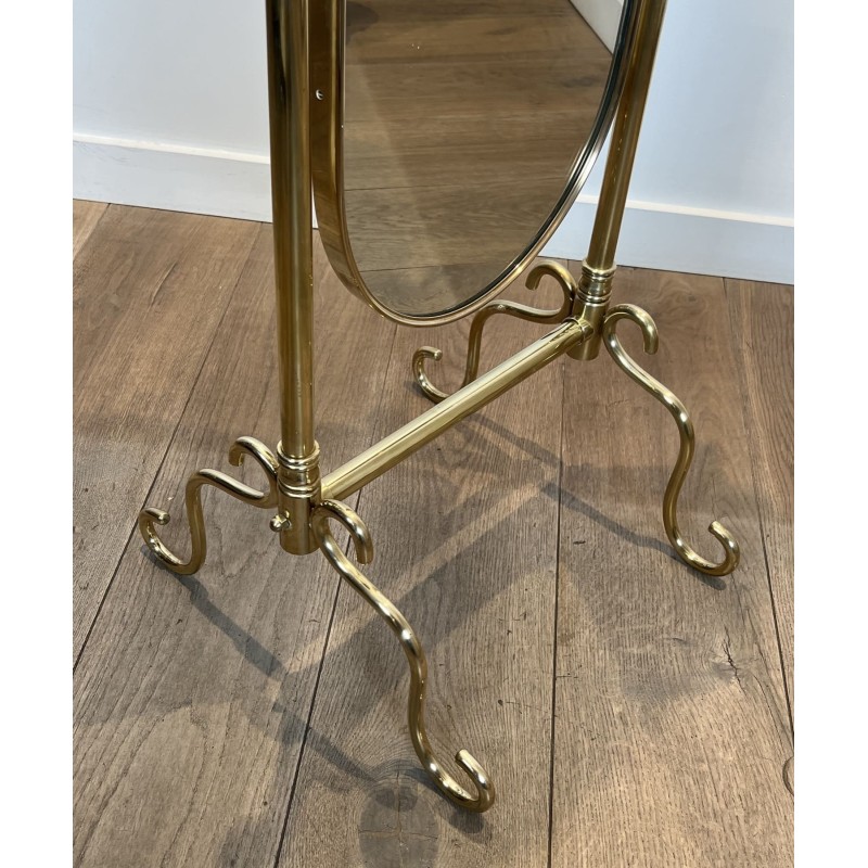 Cheval Mirror on Brass Stand | Maison Barrois