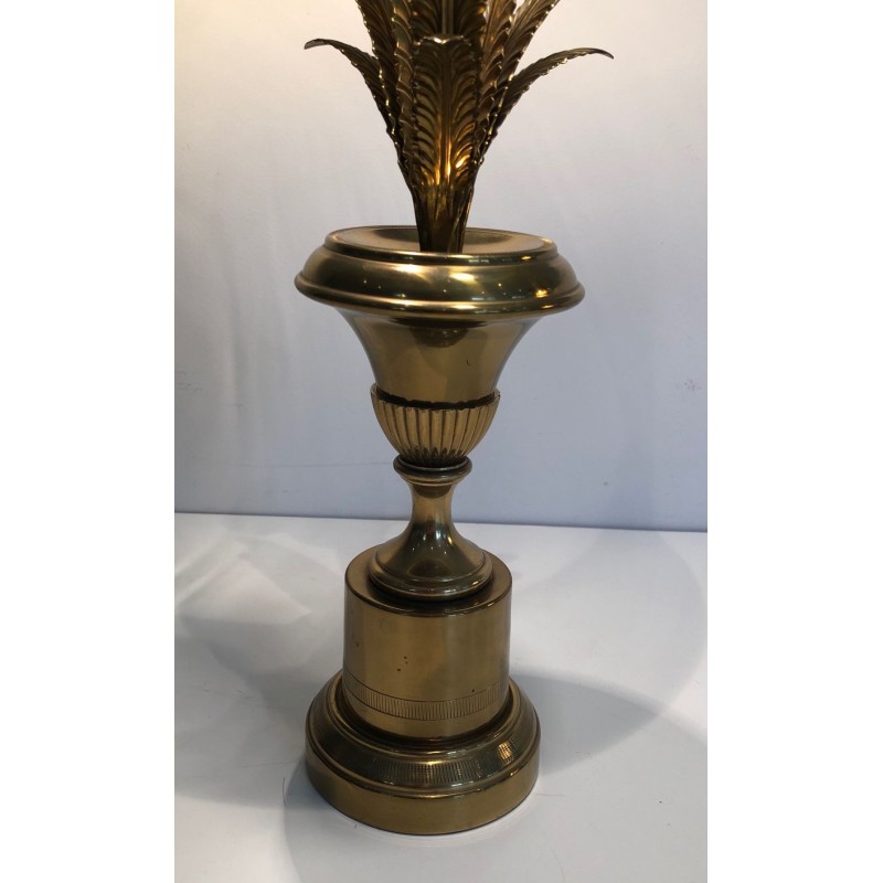 Lampe Palmier en Laiton, Style Néoclassique, dans le Goût de Maison Charles, vers 1970