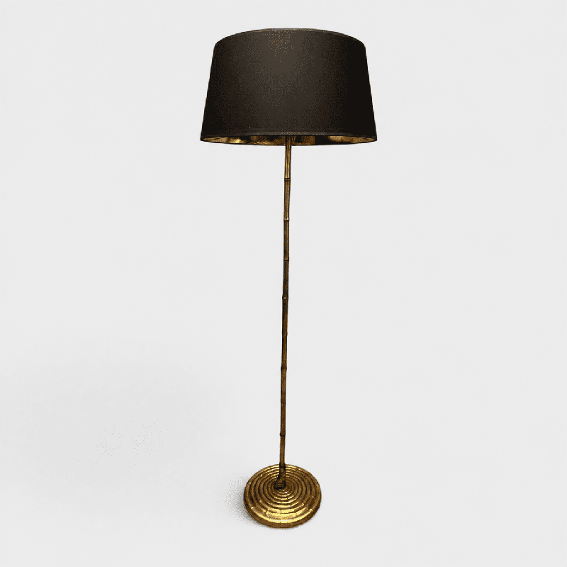 Lampadaire Faux Bambou en Bronze Doré | Maison Barrois