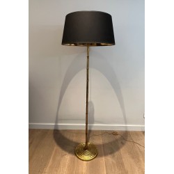Lampadaire Faux Bambou en Bronze Doré | Maison Barrois