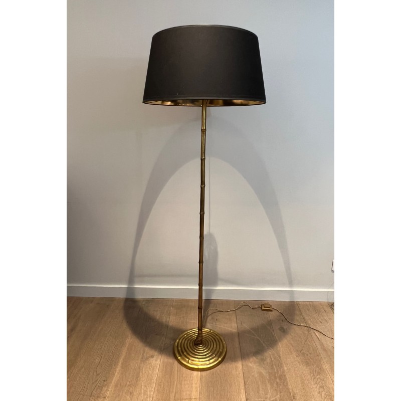 Lampadaire Faux Bambou en Bronze Doré | Maison Barrois