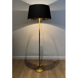 Lampadaire Faux Bambou en Bronze Doré | Maison Barrois