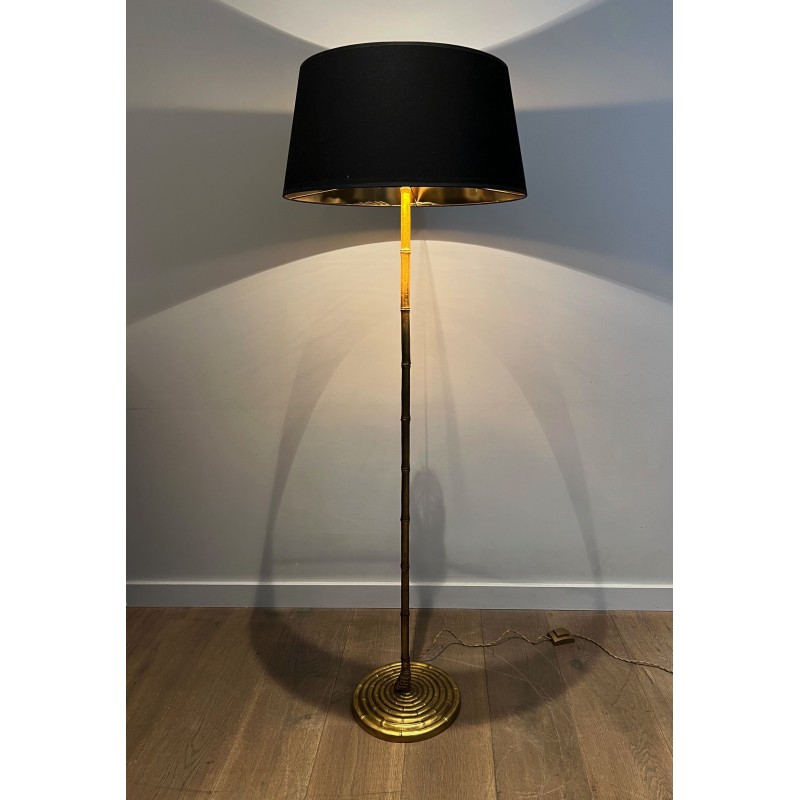 Lampadaire Faux Bambou en Bronze Doré | Maison Barrois