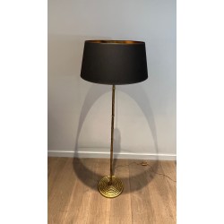 Lampadaire Faux Bambou en Bronze Doré | Maison Barrois