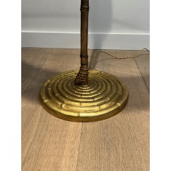 Lampadaire Faux Bambou en Bronze Doré | Maison Barrois