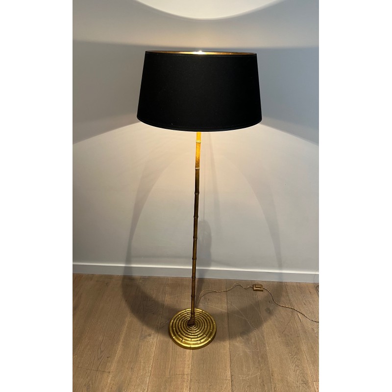 Lampadaire Faux Bambou en Bronze Doré | Maison Barrois