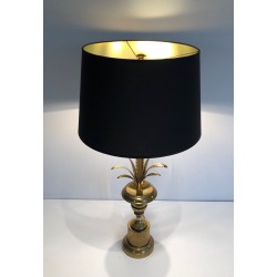 Lampe Palmier en Laiton, Style Néoclassique, dans le Goût de Maison Charles, vers 1970