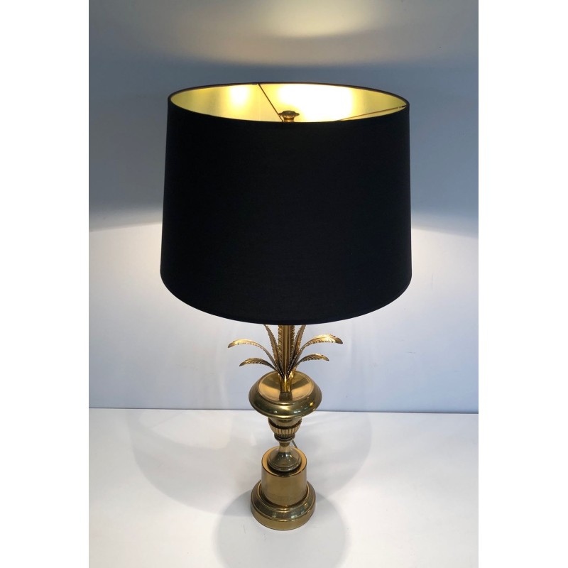 Lampe Palmier en Laiton, Style Néoclassique, dans le Goût de Maison Charles, vers 1970