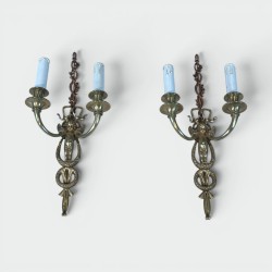 Paire d'Appliques de Style Néoclassique à Deux Bras de Lum | Maison Barrois
