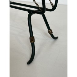 Porte-Revues en Métal Laqué Vert et Fil Doré Torsadé à Ans | Maison Barrois