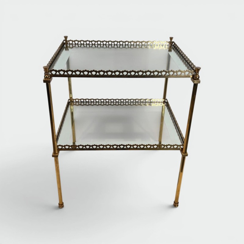 Side Table in Brass with Openwork Galleries, by Maison Jan | Maison Barrois