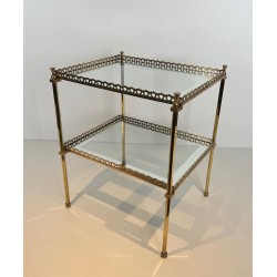 Side Table in Brass with Openwork Galleries, by Maison Jan | Maison Barrois