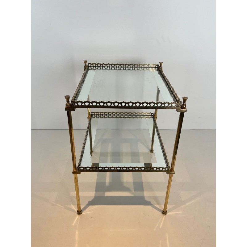 Side Table in Brass with Openwork Galleries, by Maison Jan | Maison Barrois