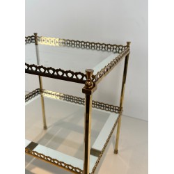 Side Table in Brass with Openwork Galleries, by Maison Jan | Maison Barrois