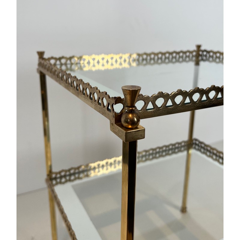 Side Table in Brass with Openwork Galleries, by Maison Jan | Maison Barrois