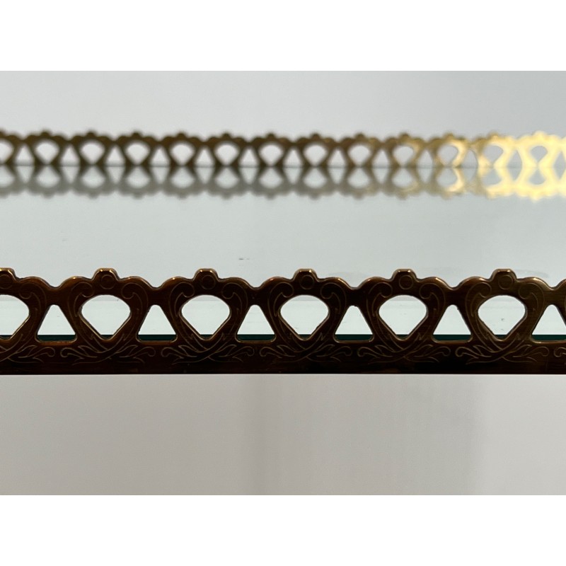 Side Table in Brass with Openwork Galleries, by Maison Jan | Maison Barrois