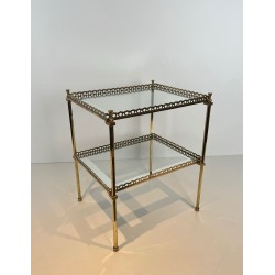 Side Table in Brass with Openwork Galleries, by Maison Jan | Maison Barrois