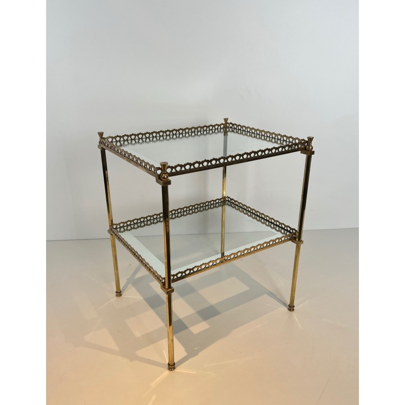 Side Table in Brass with Openwork Galleries, by Maison Jan | Maison Barrois