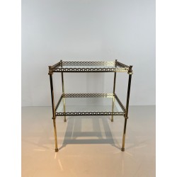 Side Table in Brass with Openwork Galleries, by Maison Jan | Maison Barrois