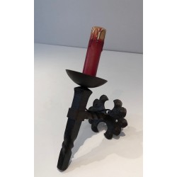 Suite de Six Appliques en Fer Forgé en Forme de Torche à F | Maison Barrois