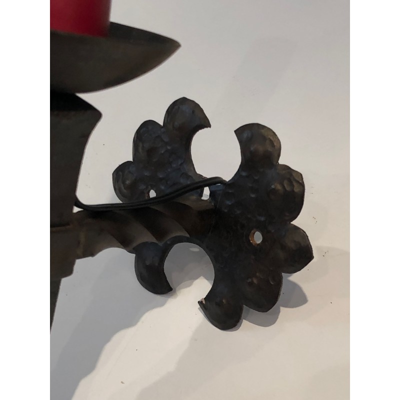 Suite de Six Appliques en Fer Forgé en Forme de Torche à F | Maison Barrois