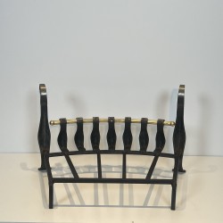 Grille de Foyer en Fer Forgé Martelé à Volutes et Traverse | Maison Barrois