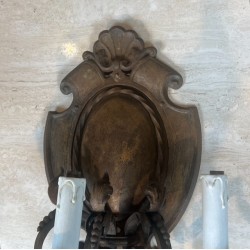 Paire d'Appliques en Fer Forgé à Trois Bras et Platine en | Maison Barrois