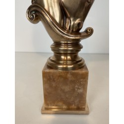 Bronze Horse Head Lamp, Onyx Base, Maison Charles, Circa 1 | Maison Barrois