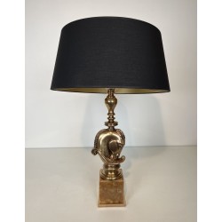 Bronze Horse Head Lamp, Onyx Base, Maison Charles, Circa 1 | Maison Barrois