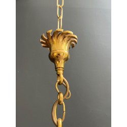 Lustre Ananas en Céramique Émaillée Jaune et Bronze Doré à | Maison Barrois