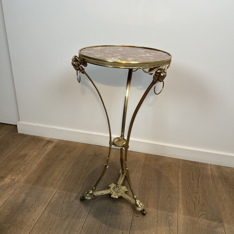 Guéridon Athénienne en Bronze Doré à Têtes de Béliers, Pie | Maison Barrois