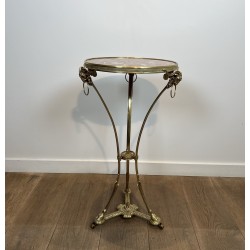 Guéridon Athénienne en Bronze Doré à Têtes de Béliers, Pie | Maison Barrois
