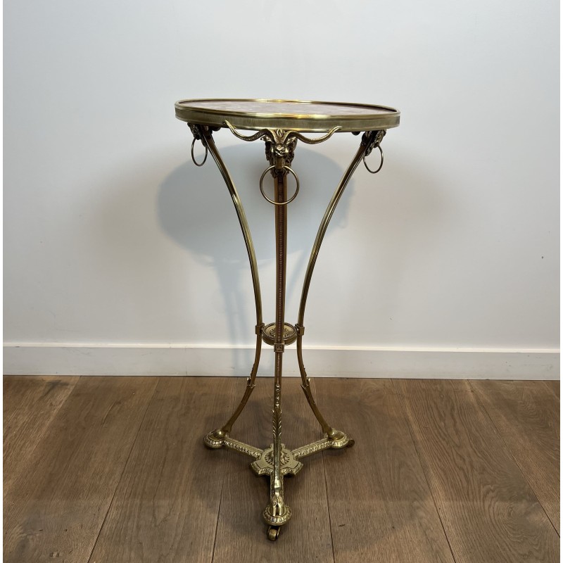 Guéridon Athénienne en Bronze Doré à Têtes de Béliers, Pie | Maison Barrois
